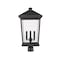 Z-Lite Beacon 3 Light Outdoor Post Mount Fixture, Black & Clear Beveled 568PHXLR-BK - alternate 5